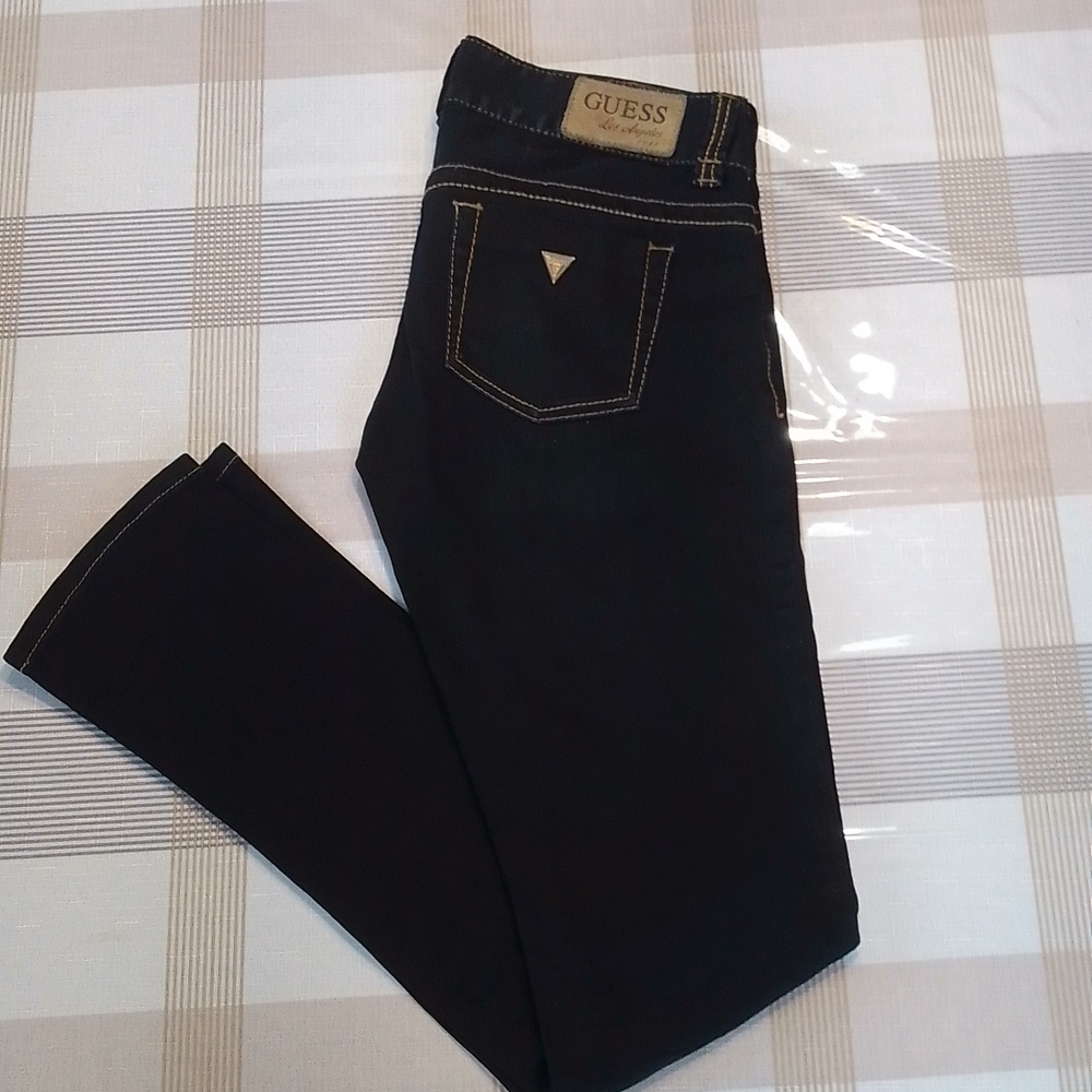Low Rise, Straight Leg Denim Jeans, Dark Blue (Size 27)